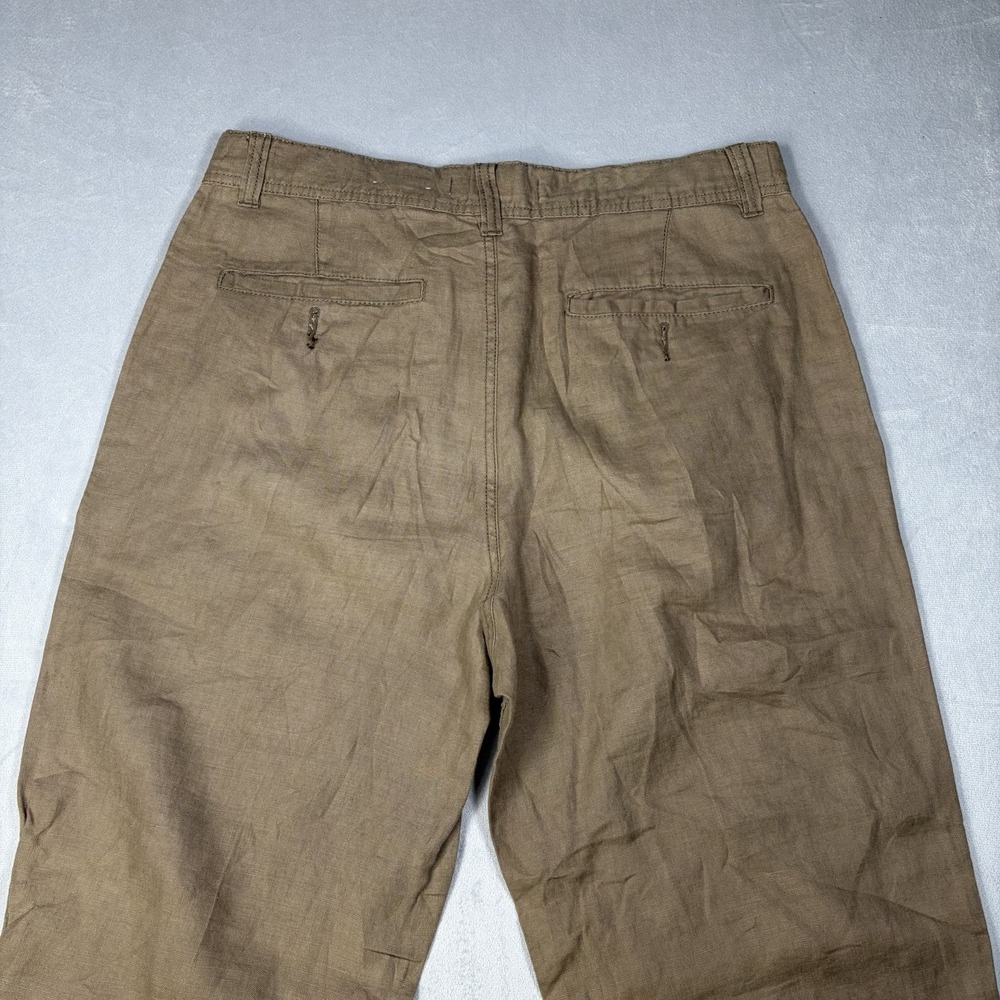 Old Navy Pants Linen Women's Size 32x32  Actual 32x28 Brown Drawstring - Picture 4 of 11